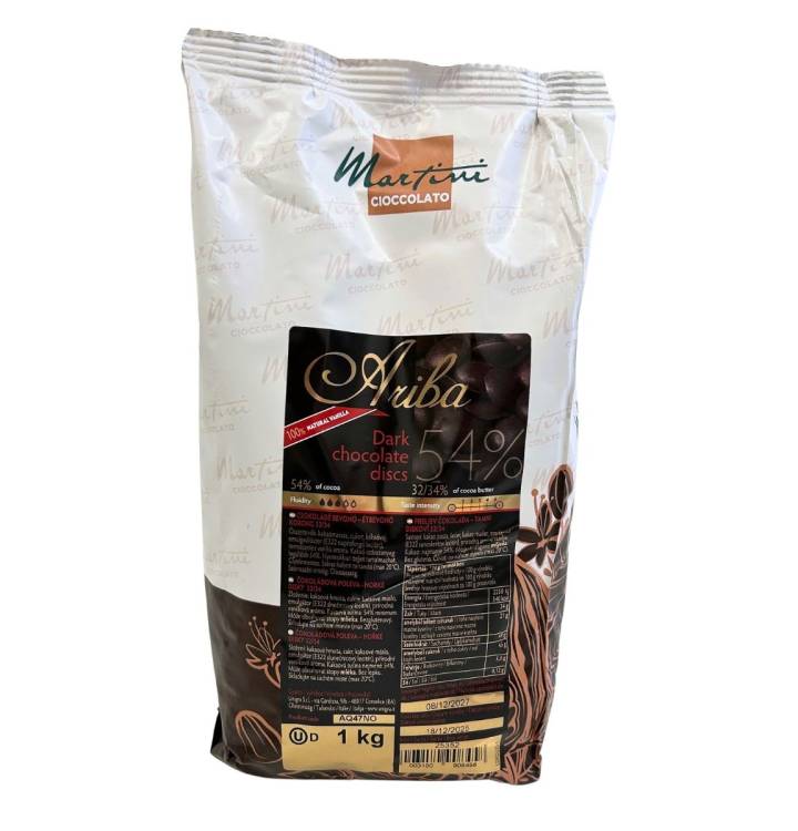 Hořká čokoláda pecky 54 % Master Martini 1 kg